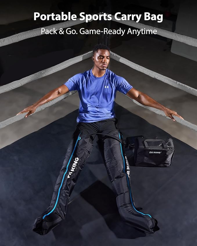 FIT KING Upgraded Leg Massager Recovery Boots Professional Air Compression Recovery System for Circulation &amp Fast Athlete Recovery Cordless Rechargeable Compression Boots (Large)