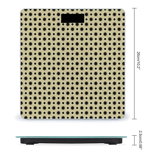 Digital Glass Polka Dot Tan BlackBathroom Scale Scale for Body Weight Digital Bathroom Weighing Machine Battery Powered Measures Weight Up to 400 Lb Capacity