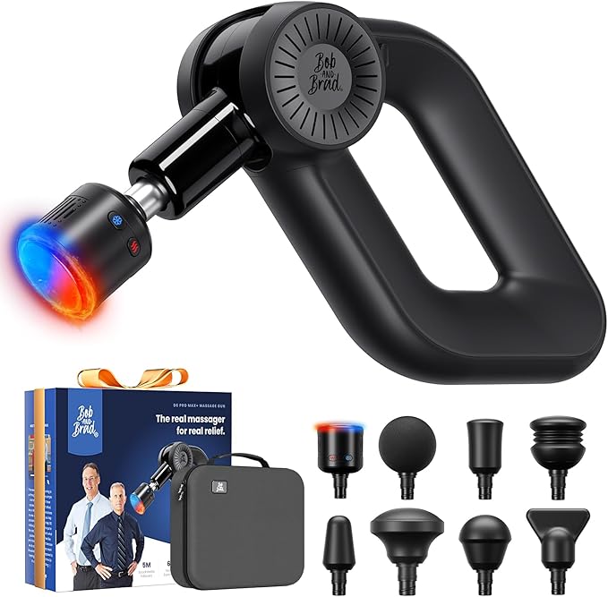 BOB AND BRAD D6 Pro Max+ Massage Gun with Heat and Cold Powerful Deep Tissue Percussion Massager with 16mm Amplitude FSA Eligible &amp HSA Approved Professional Muscle Massager Gun for Athletes
