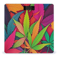 Multicolor Leaf Weed Art Scale for Body Weight Digital Bathroom Scale Toughened Glass High Precision Scales for Body Weight with Large LCD Backlight Display Weight Scales