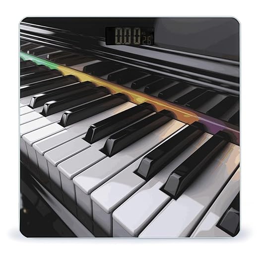 Piano Key Weight Scale Digital Electronic Scales Bathroom Scale Larg LCD Backlight Display High Precision MeasurementsTempered Glass