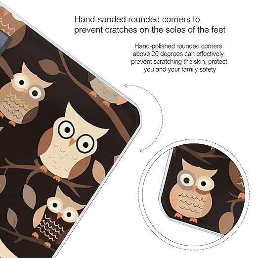 Cute Brown Cartoon Owls Bathroom ScaleHighly Accurate Digital Weighing Machine for People Bright LED Display Weight Scale for The Aldult Home Use