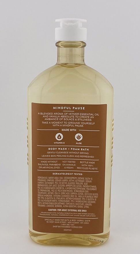 3 Aromatherapy Aroma Mindful Pause Vetiver &amp Vanilla Wash bath body 10 oz