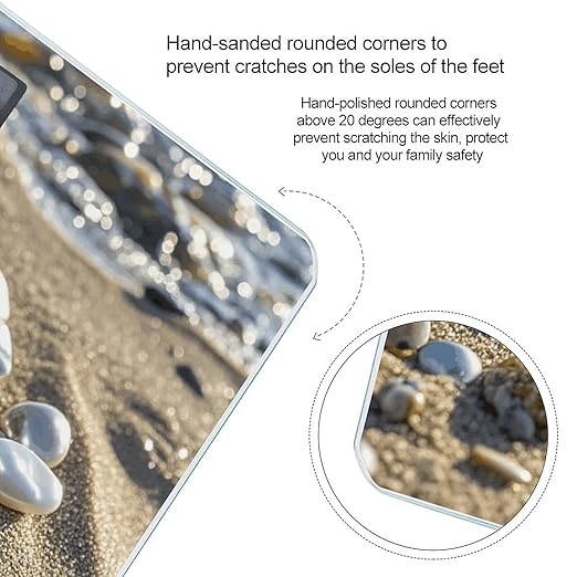 Ocean Beach Mussel Pearl Scale for Body Weight Digital Bathroom Scale Toughened Glass High Precision Scales for Body Weight with Large LCD Backlight Display Weight Scales