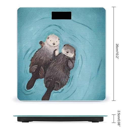 Otters Holding Hands Scale for Body Weight Digital Bathroom Scale Accurate Smart Weight Scales with Large Display Weighing Machine High Precision Scales