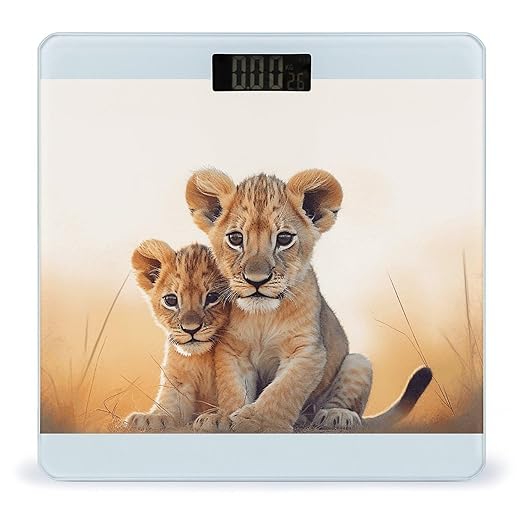 Small Lion Digital Bathroom Scale for Body Weight Weighing Scale with Backlit LCD Display High Precision Measurements &amp Measures Weight Up to 180kg
