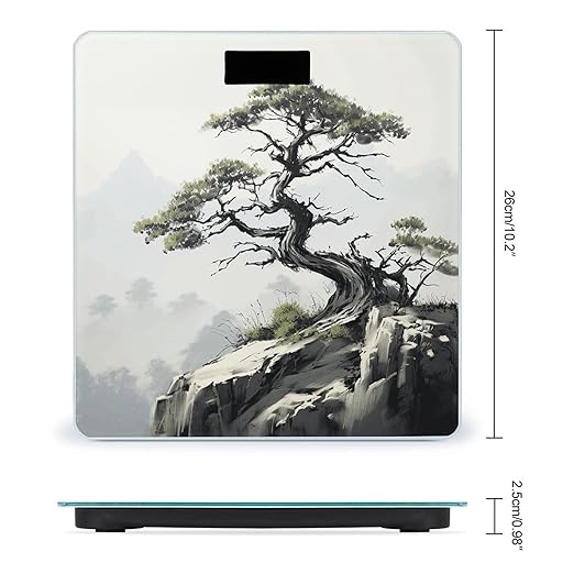 Pine on Mountain Slope Scale for Body Weight Highly Accurate Digital Bathroom Scale Sturdy Tempered Glass Weighing Scales with LCD Display Fashion Body Fat Smart Scales 400lb