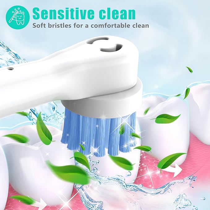 Safcare Sensitive Gum Care Replacement Brush Heads Pack of 48 Professional Electric Toothbrush Heads Compatible with Oral b Braun Electric Toothbrush (48 Pack)
