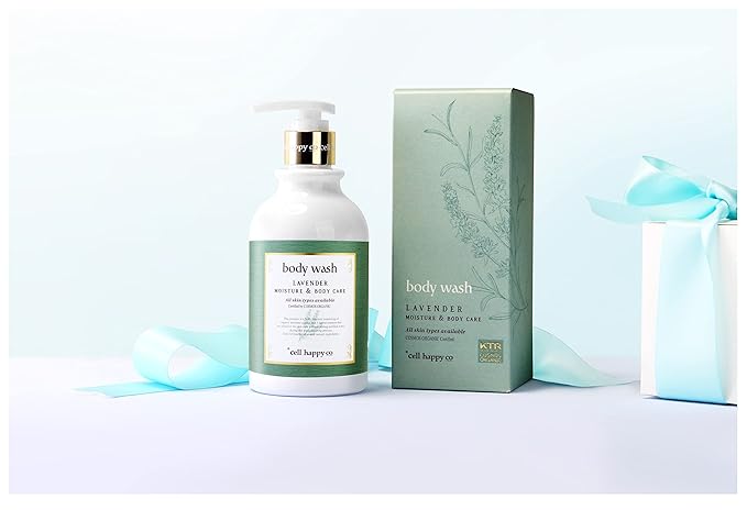 cell happy co Lavender Body Wash COSMOS organic certifed Organic French Lavender Flower Water and Oil 5 kinds of herbal extract Sensitive &amp Trouble skin (10.1 floz)