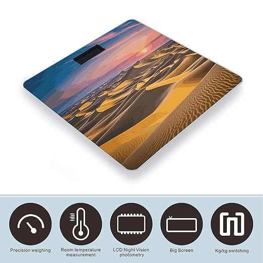 Desert Landscape Scale for Body Weight Digital Bathroom Scale Accurate Smart Weight Scales with Large Display Weighing Machine High Precision Scales