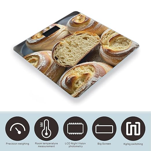 Painted Bread Scale for Body Weight Smart Scales Digital Bathroom Scale High Precision Weighing Scales with Large Display Weighing Machine for People