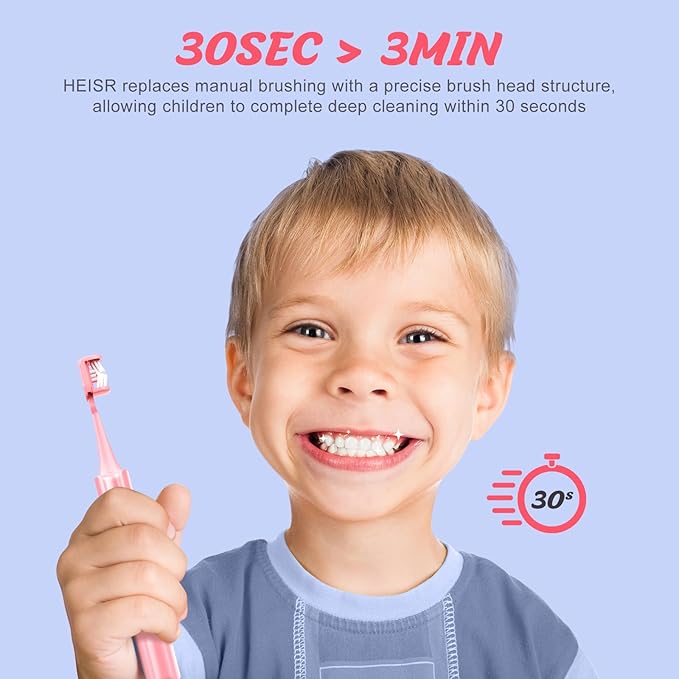 3-Sided Kids Sonicare Toothbrush Complete Deep Cleaning in 30 Seconds