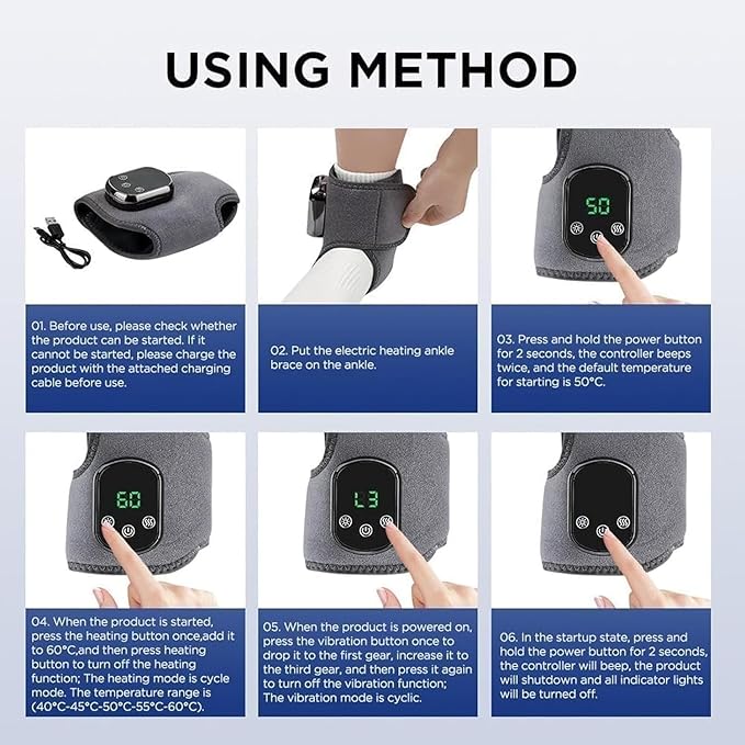 Triple Method Heated Foot Massager for Neuropathy (Black2Pcs)