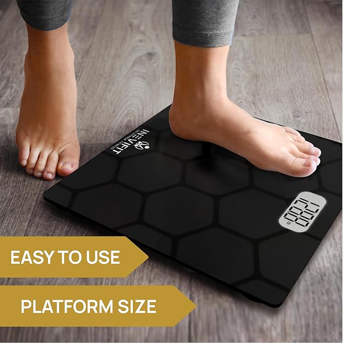 INEVIFIT Bathroom Scale Highly Accurate Digital Bathroom Body Scale Measures Weight up to 400 lbs. Includes Batteries