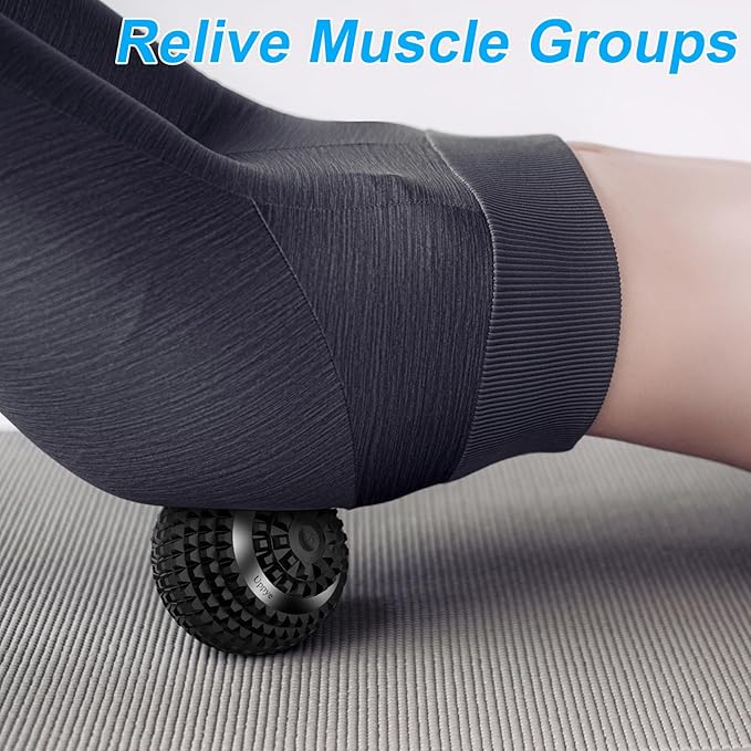 Uppye Vibrating Ball Massager 4-Speed High-Intensity Fitness Lacrosse Ball Mobility Ball for Workout Recovery Deep Tissue Massager for Pain Relief and Trigger Point Treatment (Black)