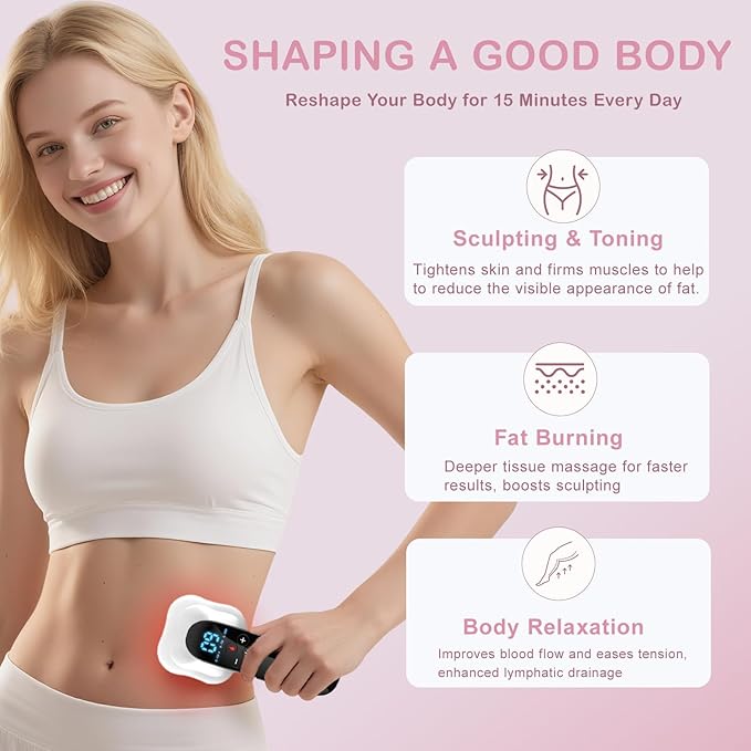 MASIKE Body Sculpting Machine - Professional Handheld Cordless Cellulite Massager - Suitable for Belly Neck Legs Hip Arms Gift for Women