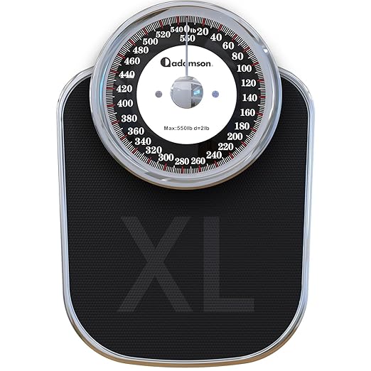 Adamson A28 Bathroom Scales - Up to 550lb Heavy Weight Anti-Skid Rubber Surface Extra Large Numbers - High Precision Weighing Scales for Body Weight - Durable with 20-Year Assurance - New Version