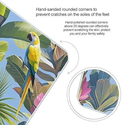 Tropical Plants and Parrots Bathroom Scale for Body Weight with High Precision Large LCD Backlight Display Digital Weighing Scale with BMI Capacity Up to 180kg