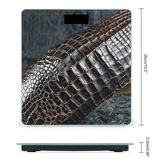 Alligator Skin Scale for Body Weight Digital Bathroom Scale Toughened Glass High Precision Scales for Body Weight with Large LCD Backlight Display Weight Scales