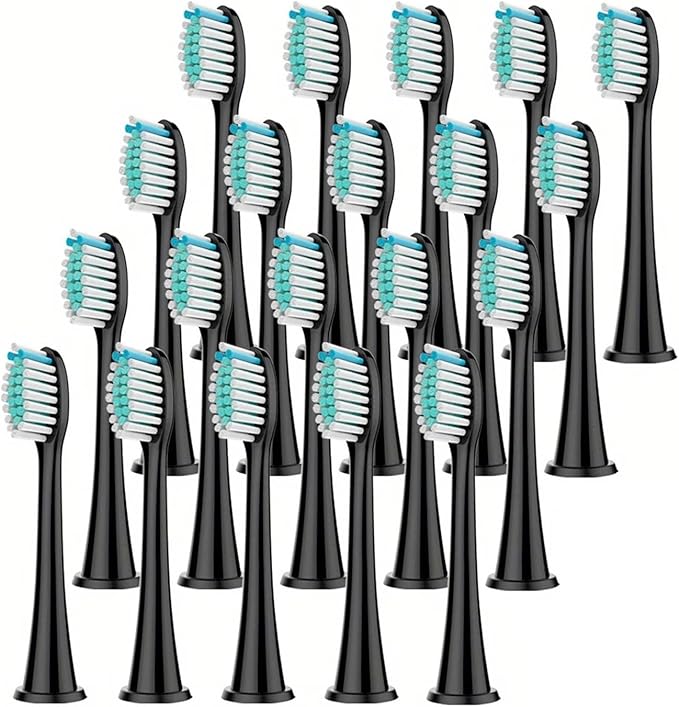 Electric Toothbrush Head Replaceable Sonic SuitableCompatible for Philips Sonicare's Brush(Black 20pc)
