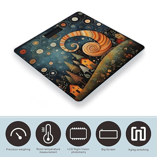 Snail Element Picture Scale for Body Weight Digital Bathroom Scale Accurate Smart Weight Scales with Large Display Weighing Machine High Precision Scales