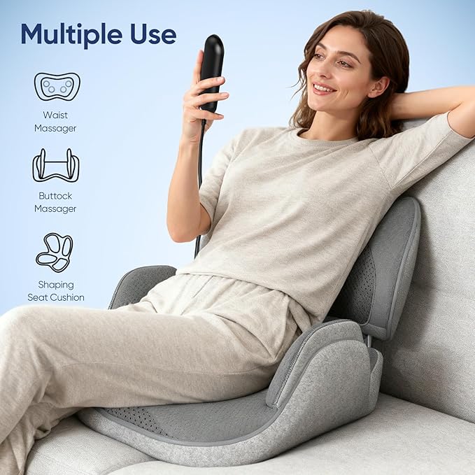 Multifunctional Pelvic Correction &amp Massage CushionPelvic Floor Repair &amp Hip Shaping for Postpartum Recovery Waist/Buttock Massager with Heat Timer &amp Smart Control Chair Pad for Muscle