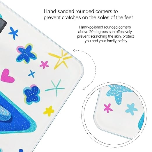 Cartoon Blue Star Smart Scale for Body Weight Accurate Bathroom Scale with LED Display Digital Weight Scales Weighing Machine High Precision Scales for Bath Home
