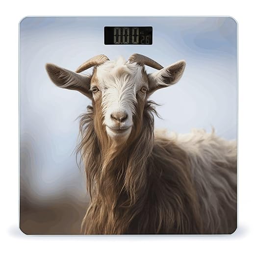 Animal Goat Bathroom Scale Large LCD Backlight Display Digital Scale Rounded Corners Body Scales Automatic Power On/Off Bathroom Scales for Home Bedrooms