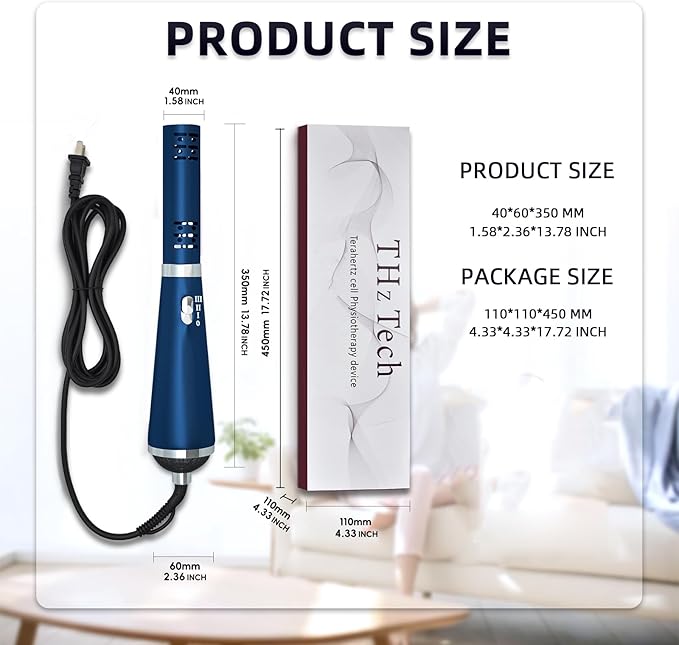 Terahertz (THZ) Wand Therapy Devices Blower Healthy Physiotherapy Plates Electric Heating Therapy Massage Quantum Wellness/Body/Water Enhancement Terahertz Frequency Wand Blue