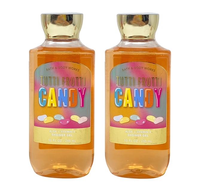 Bath &amp Body Works Shower Gel Gift Set 10oz Each Pack of 2 (Tutti Frutti Candy) Orange