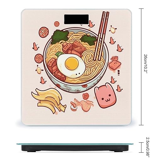 Delicious Sweet Ramen Bathroom Scale Weight Scale for Body WeightHighly Accurate Digital Weighing Machine Clear LED Display Digital Bathroom Body Scale 400lb/182kg