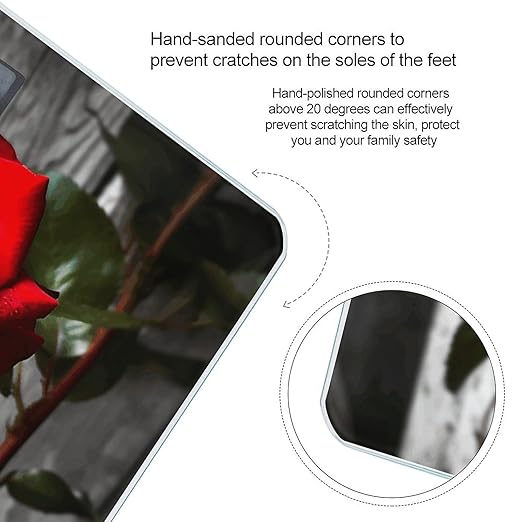 Blooming Red Rose Scale for Body Weight Digital Bathroom Scale Accurate Smart Weight Scales with Large Display Weighing Machine High Precision Scales