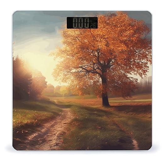 Autumn Scene Smart Scale for Body Weight Accurate Bathroom Scale with LED Display Digital Weight Scales Weighing Machine High Precision Scales for Bath Home