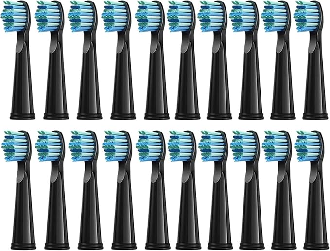 20 Pcs Toothbrush Heads Head Work Compatible for P11(20 PCS Black)