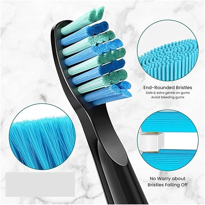 20 Pcs Replaceable Brush Heads Compatible for FW/SG 507/508/515/551/917/959(10 Black 10 White)