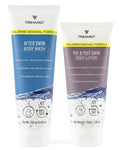 TRIHARD Chlorine Removal Body Wash and Lotion Set Protects and Hydrates Sensitive Skin from Pool and Ocean Pool Essentials for Pre and Post Swim Chlorine Skin Protection