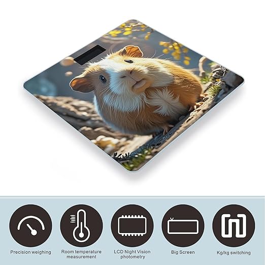 Guinea Pig Scale for Body Weight Digital Bathroom Scale Toughened Glass High Precision Scales for Body Weight with Large LCD Backlight Display Weight Scales