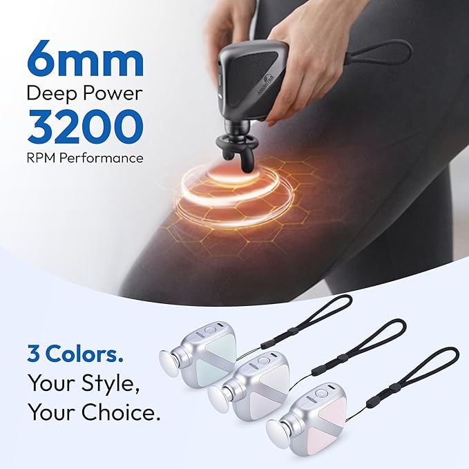 ANUMITRA Pocket Mini Massage Gun – Pocket-Sized Handheld Massager for Deep Tissue Muscle Relief Travel &amp Office Gym Use Ideal Gifts for Men &amp Women