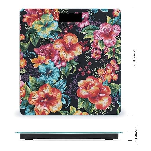 Beautiful Hibiscus Flower Scale for Body Weight Digital Bathroom Scale Accurate Smart Weight Scales with Large Display Weighing Machine High Precision Scales