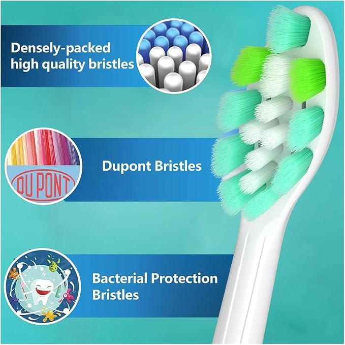 16 Replacement Toothbrush Heads Suitable for Detachable Handles(16pcs Black)
