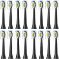 Replacement Toothbrush Heads Compatible for Easy Clean Healthy and Other Snap-On Handles(8-16pcs)(16pcs Black)