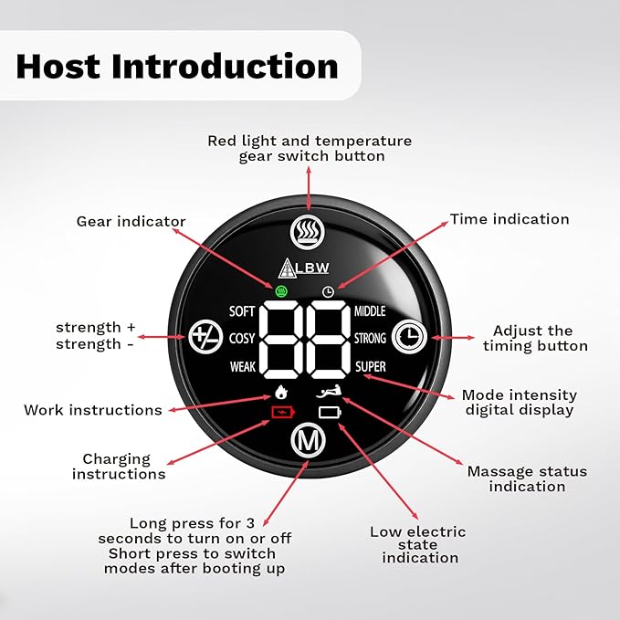 Large Fit Pro Foot Massager – Red-Light Therapy 5-Level Graphene Heating 6 Modes × 3 Intensities Waterproof Inner Liner &amp 90-Min Rechargeable BatteryMulti-Area Use for Ankle Knee Back Neck