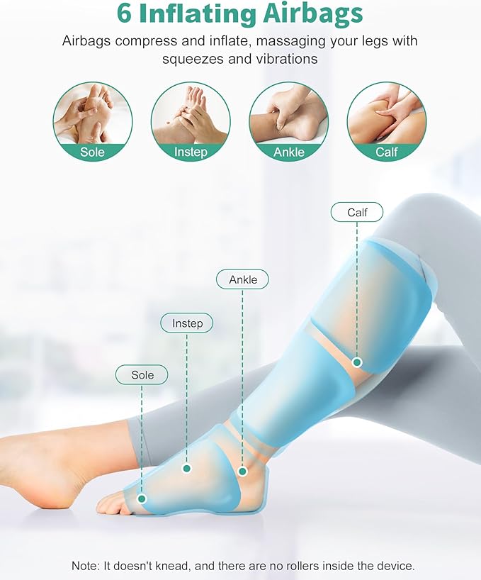 Medcursor Cordless Foot and Leg Massager with Heat Rechargeable Leg Massager for Circulation and Pain Relief After Exercise Portable Massager Boots for Home Office Gym Use