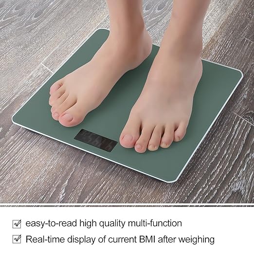 Men's Smart Scale for Body Weight Digital Bathroom Weighing Scale Automatic Switch Energy Saving Scale Green