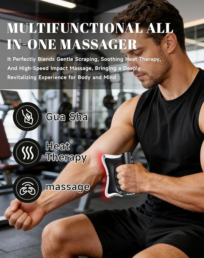 Electric Massage Scraper &amp Massager Three Modes Levels with Led Display 3 Power Levels Portable Compact Long Battery Life Deep Muscle Relief for Whole Body (2 Pcs)
