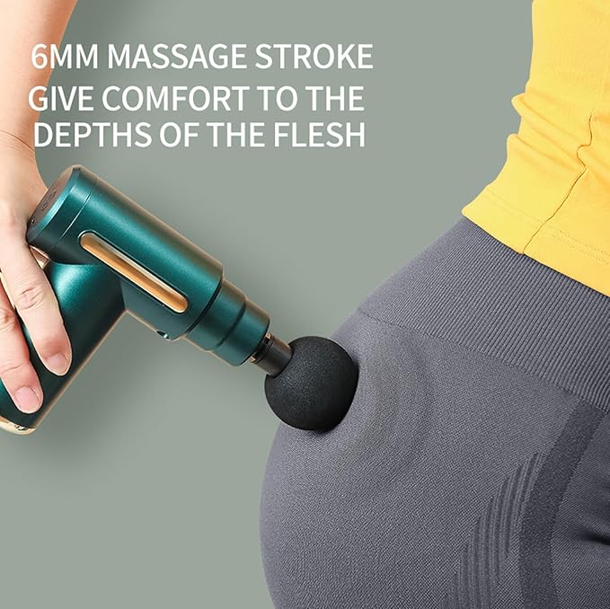 Massage Gun Deep Tissue Portable Massage Gun with 4 Interchangeable Massage Heads for Deep Muscle Relief &amp Relaxation 99 Touches Best Gift (Gray)