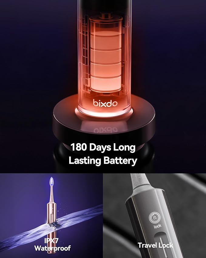 Whitening Electric Toothbrush for Adults Professional 460nm Whitening Blue Light Tech 31000VPM Sonic &amp Oscillating Cleaning with Smart AI Sensor 6-Month Long-Lasting Battery
