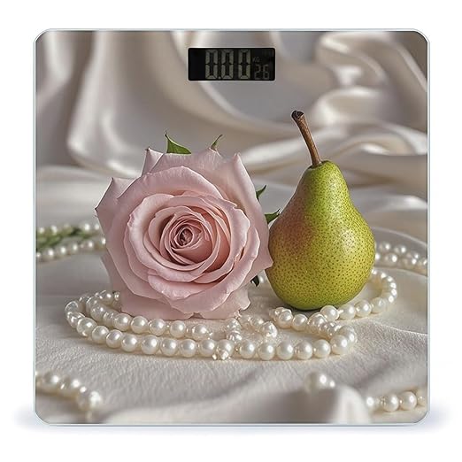 Rose and Pearls Smart Scale for Body Weight Accurate Bathroom Scale with LED Display Digital Weight Scales Weighing Machine High Precision Scales for Bath Home