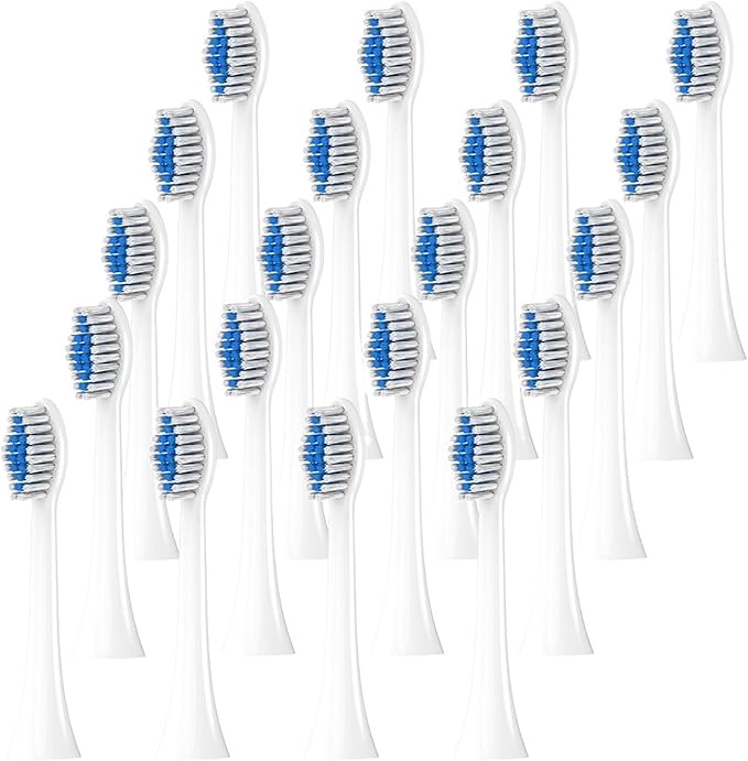 12/20 Pcs Soft Brush Heads Compatible with Electric Toothbrush Replacement Toothbrushes Head Refill for 1100 2100(White-20 Pcs)
