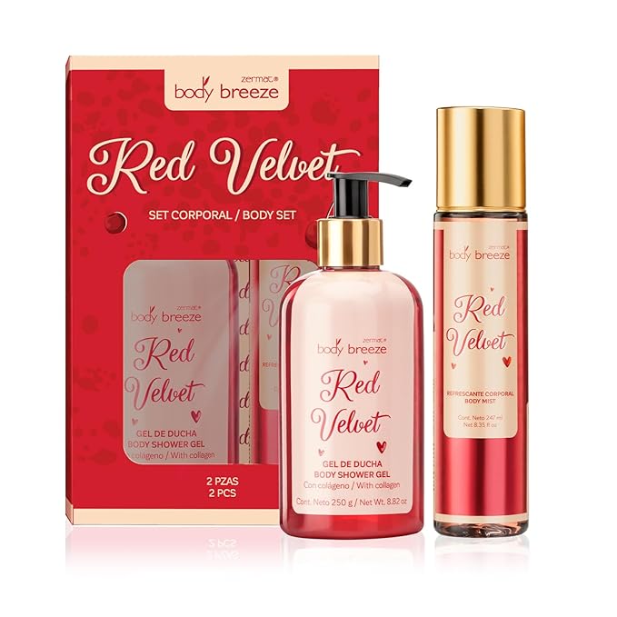 Zermat Body Breeze Red Velvet Body Set -Shower gel and body wash set. 2 pieces